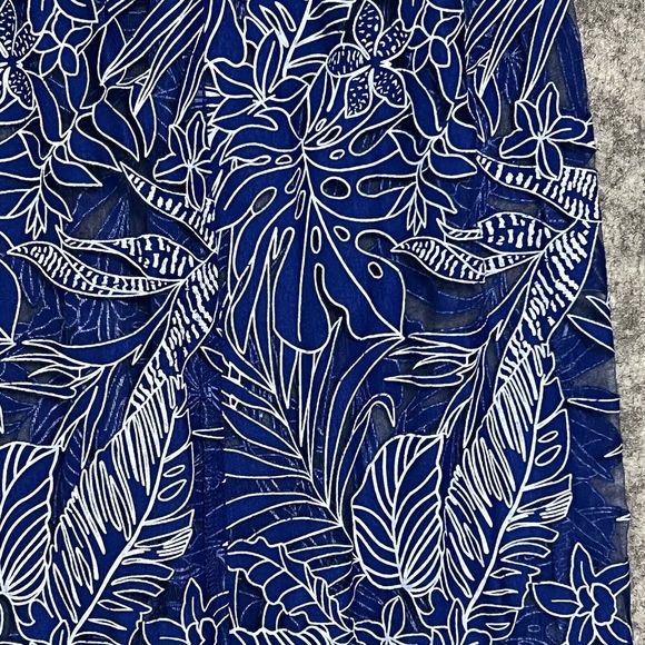 Rabbit Rabbit Rabbit Designs Sheer Maxi Dress Women’s 8 Blue Long Floral Lined - Picture 16 of 17